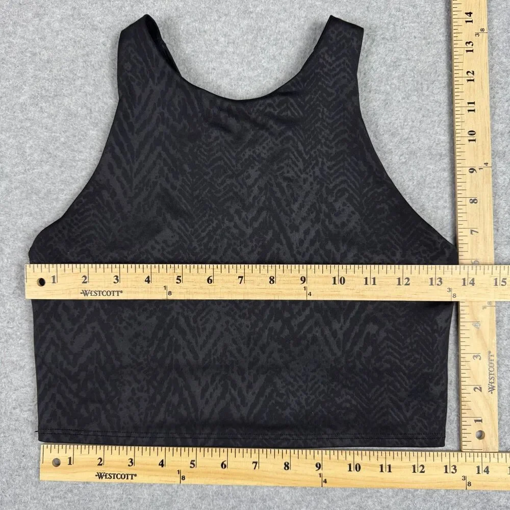 Athleta Racer Back Double Layer Tank Top Cropped Compression Sports Bra - S